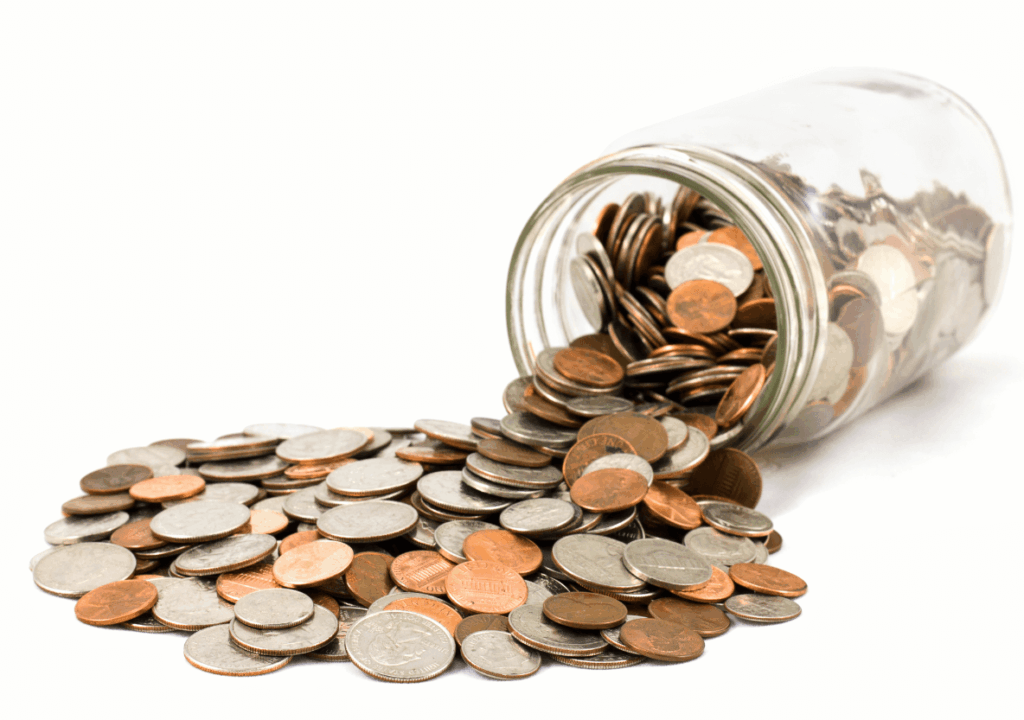 Jar with loose coins