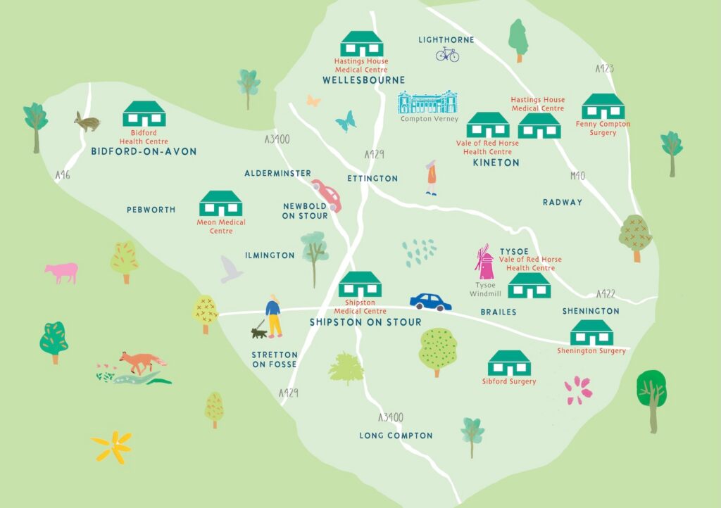 Shipston Home Nursing areas we cover map